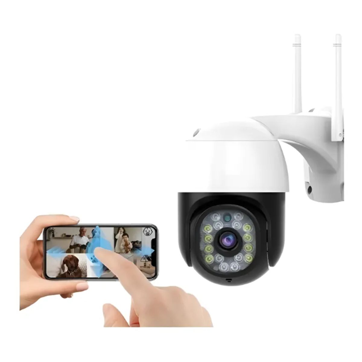 GENERICO - Camara Robotica Para Exteriores Wifi Full Hd 1080p Ptz Zoom Blanco