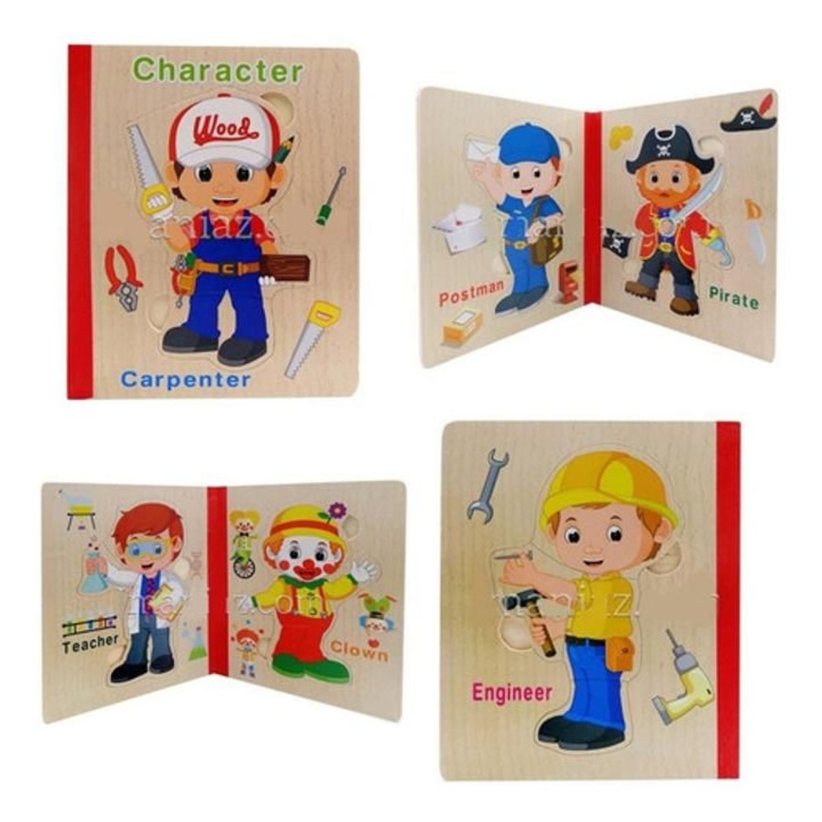 GENERICO - Libros Didacticos Infantiles Madera Rompecabezas Niños