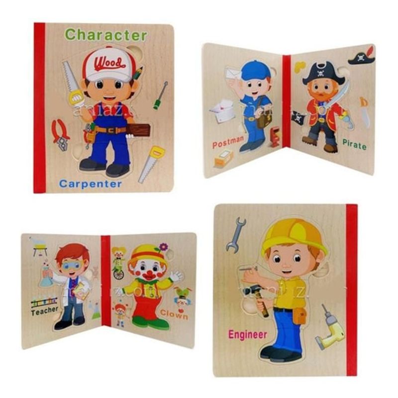 GENERICO - Libros Didacticos Infantiles Madera Rompecabezas Niños