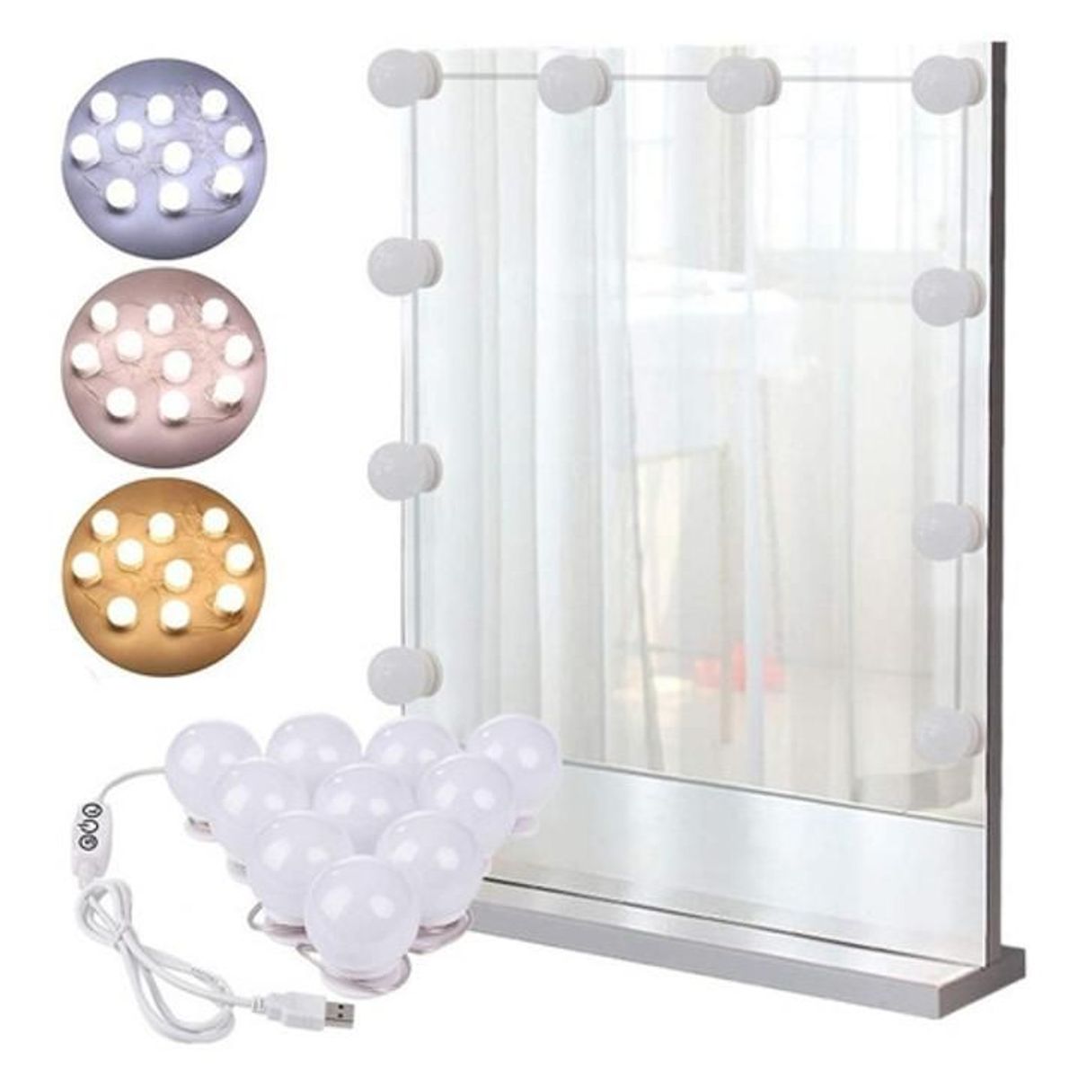 GENERICO - Set Bombillos Tocador Espejo Luces Decoracion 3 Tonos