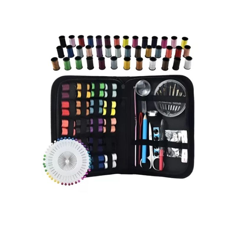 GENERICO - Mini Kit Costura Costurero Estuche Portátil Viajero 128 Pcs