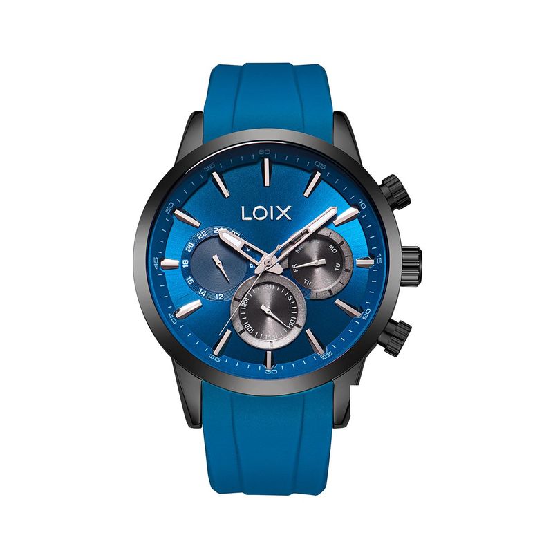 LOIX - Reloj hombre L2143-1 Azul con negro tablero azul