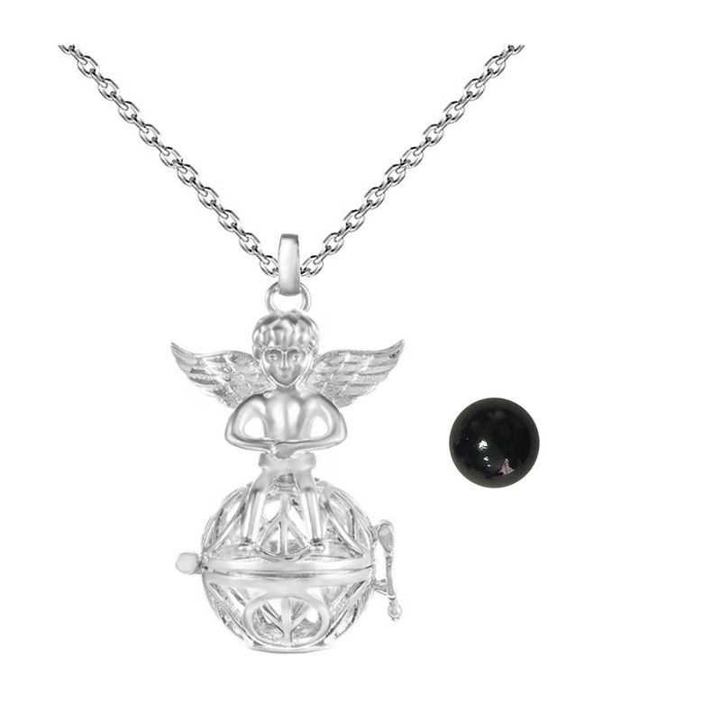 DAYOSHOP - Collar Llamador De Angel Figura Amor Y Paz Cascabel +estuche