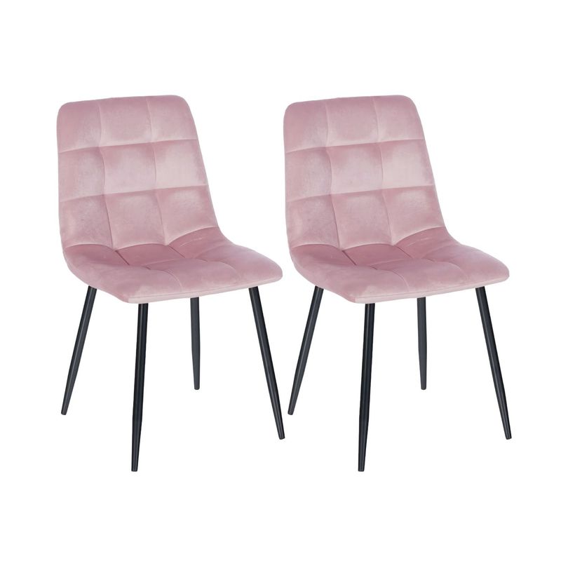 DIMATEX LEON - Set x2 Silla Decorativa Mueble Sala Comedor Dormitorio Refagata Rosa