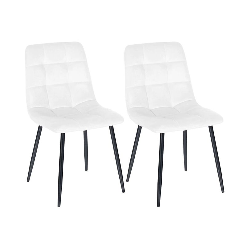 DIMATEX LEON - Set x2 Silla Decorativa Mueble Sala Comedor Dormitorio Refagata Blanca