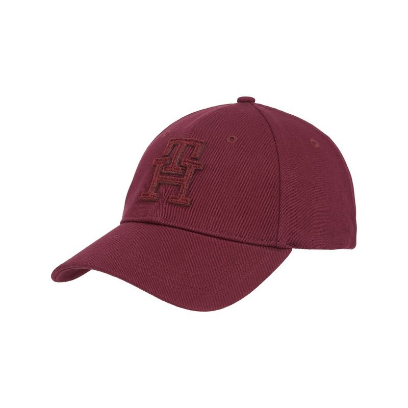 TOMMY HILFIGER - Gorra vino de béisbol con monograma TH Tommy Hilfiger