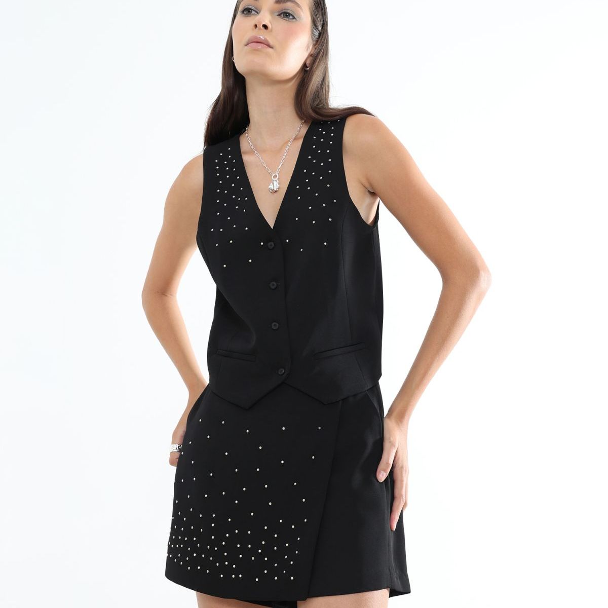 SEVEN SEVEN - Chaleco Para Mujer  Color Negro Marca Seven Seven #28250114