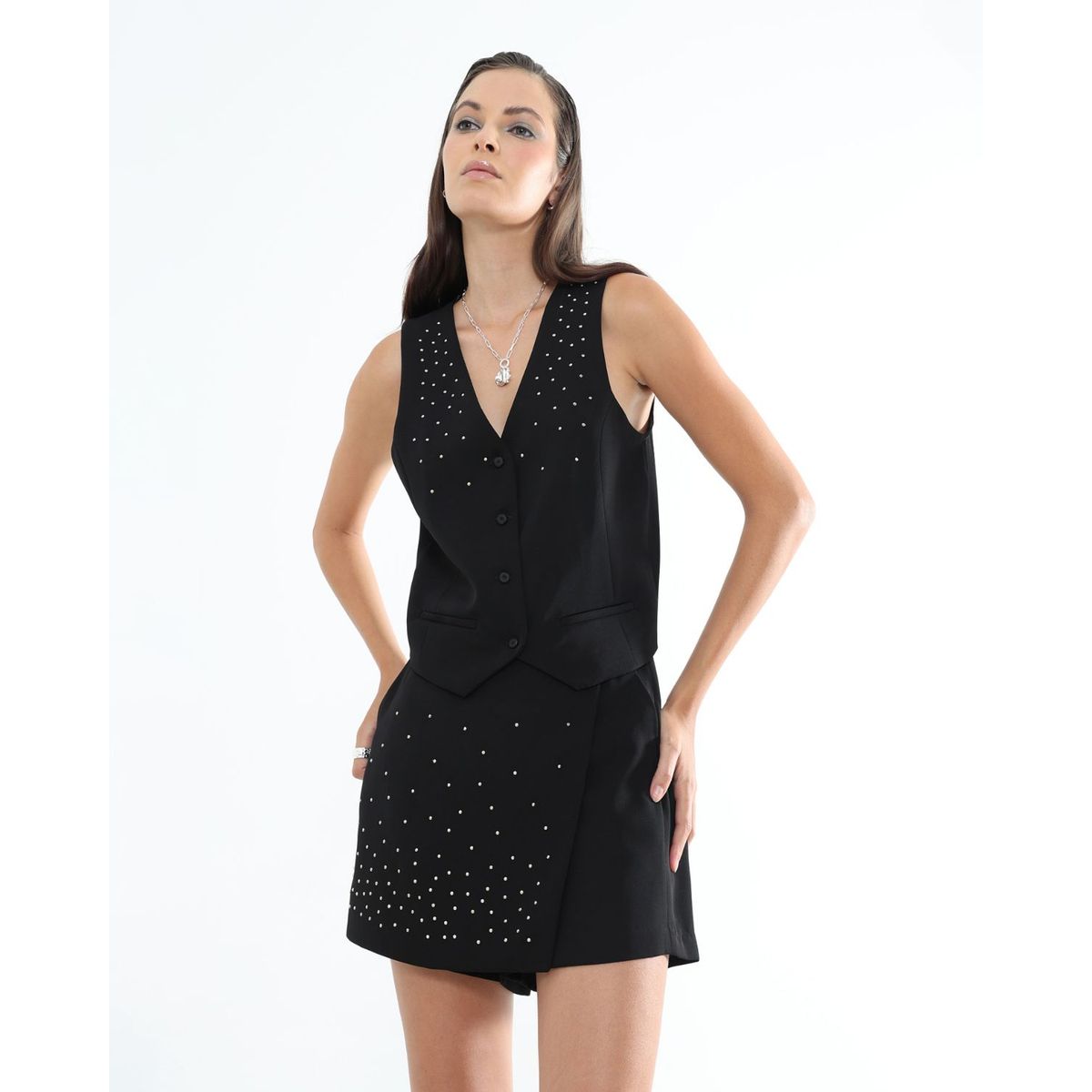 SEVEN SEVEN - Chaleco Para Mujer  Color Negro Marca Seven Seven #28250114