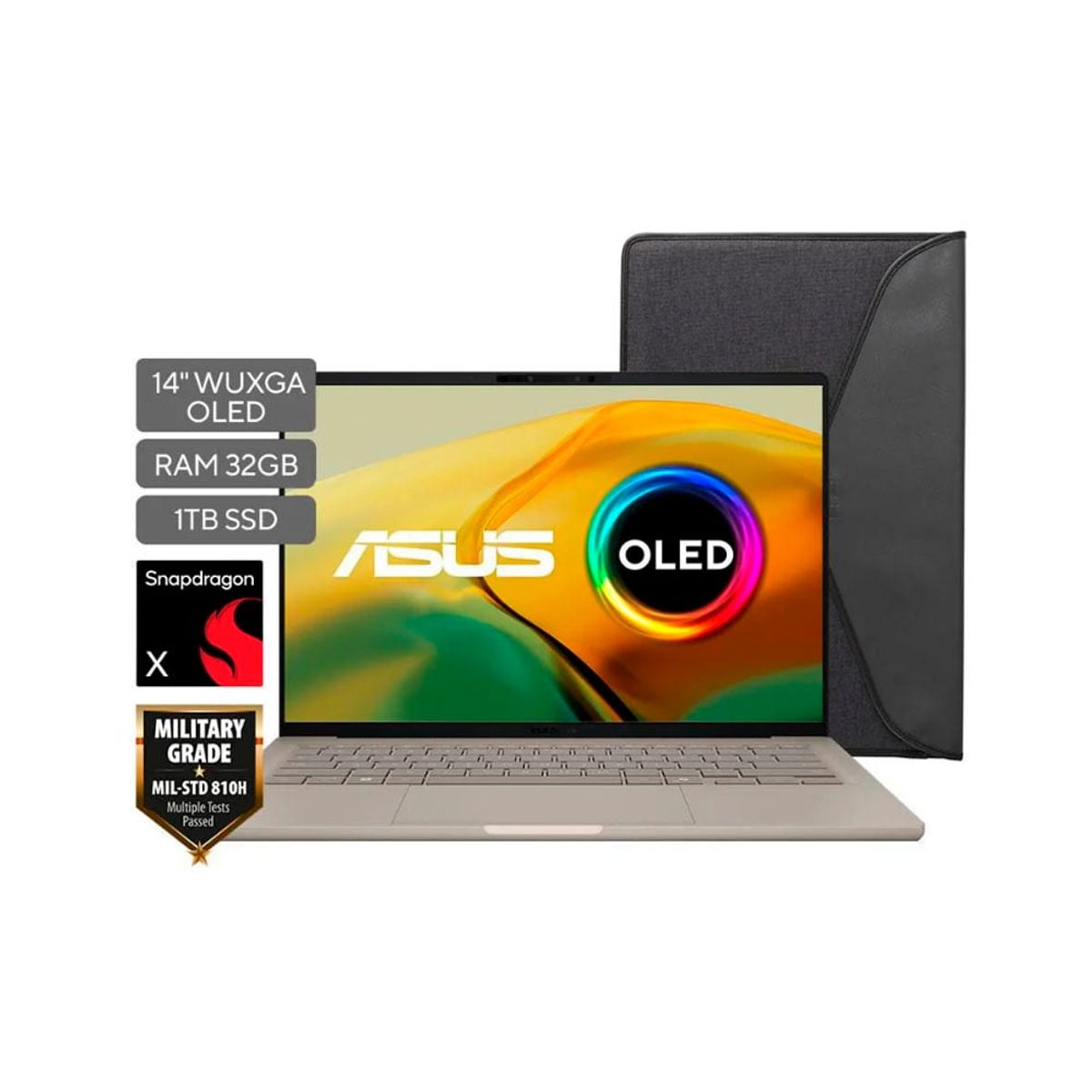 ASUS - Portatil Asus Zenbook Snapdragon X-X126100 Ram 32gb Ssd 1tb Pantalla 14 OLED