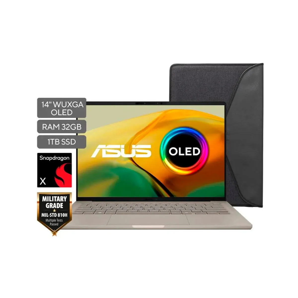 ASUS - Portatil Asus Zenbook Snapdragon X-X126100 Ram 32gb Ssd 1tb Pantalla 14 OLED