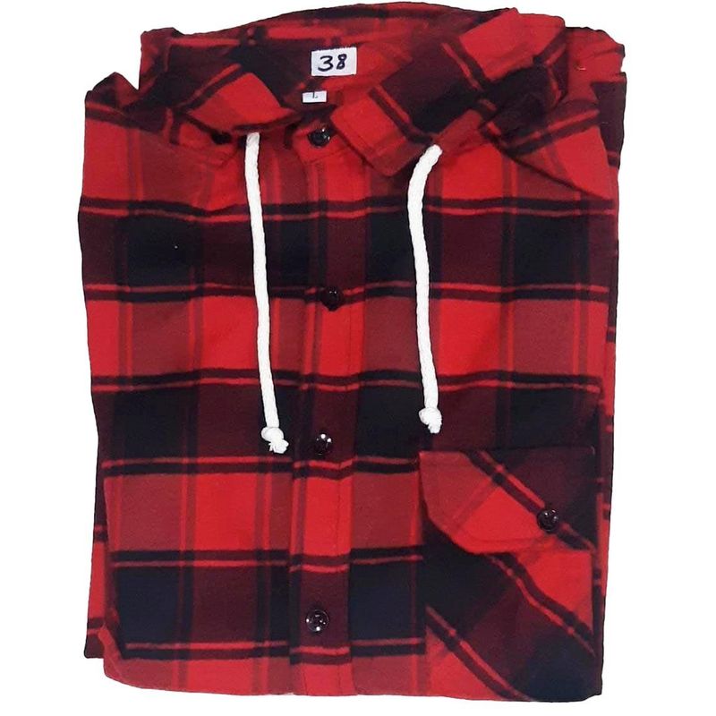 MODA EN CIRCUITO - CAMISA LEÑADORA PARA HOMBRE CON CAPOTA REMOVIBLE