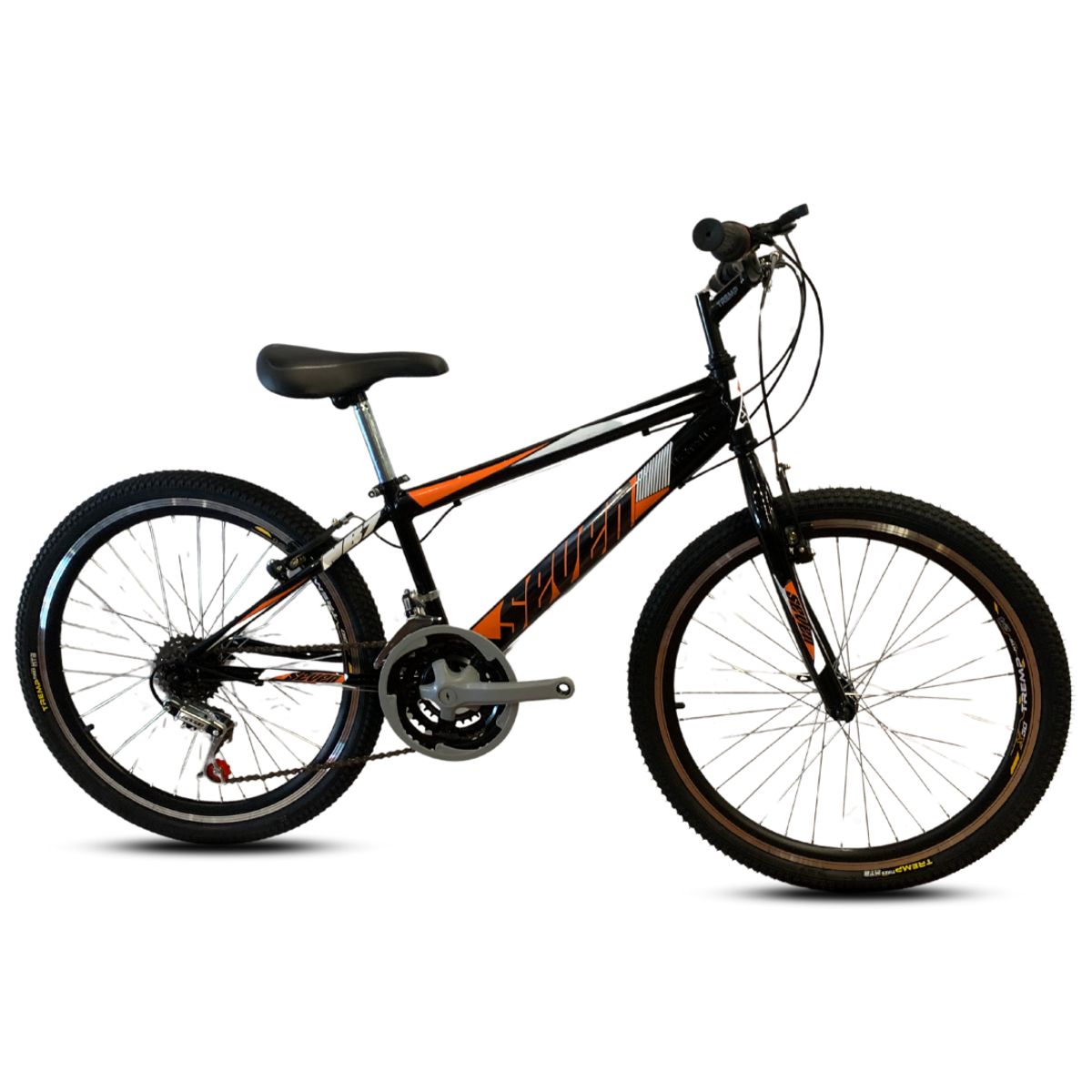 GENERICO - Bicicleta Todoterreno Niño Rin 24 Negro Naranja – Seven