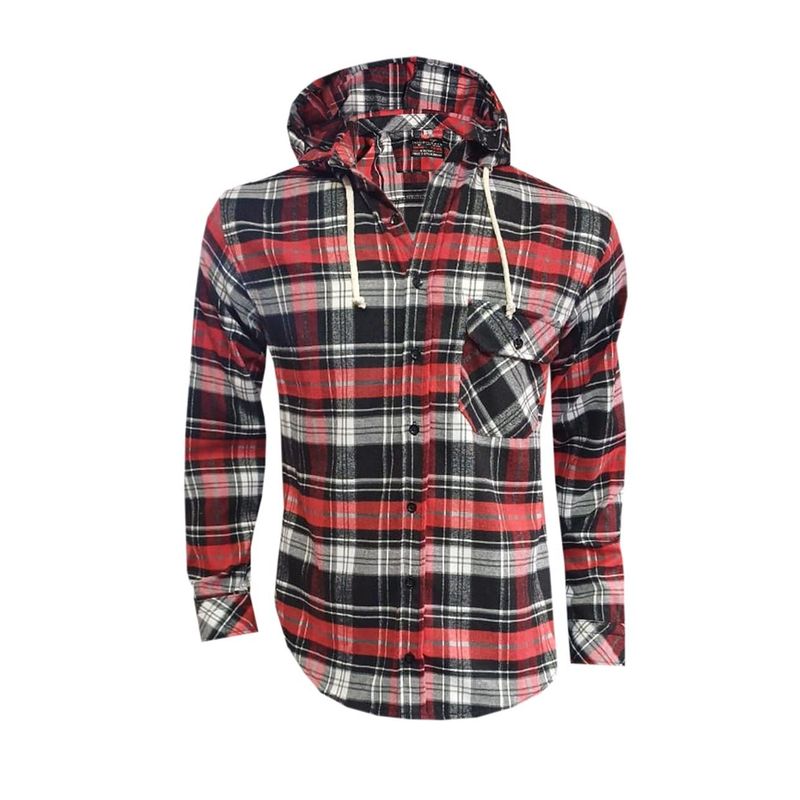 MODA EN CIRCUITO - CAMISA LEÑADORA PARA HOMBRE CON CAPOTA REMOVIBLE