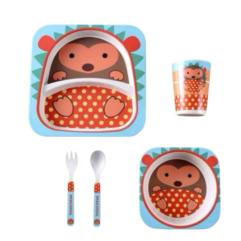 GENERICO - Set De Vajilla Para Bebés Y Niños 5 Piezas Cuerpo Espin