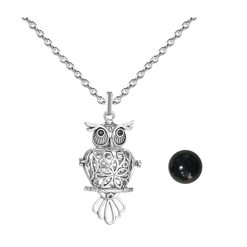 DAYOSHOP - Collar Llamador De Angel Buho Sabiduria Cascabel + Estuche