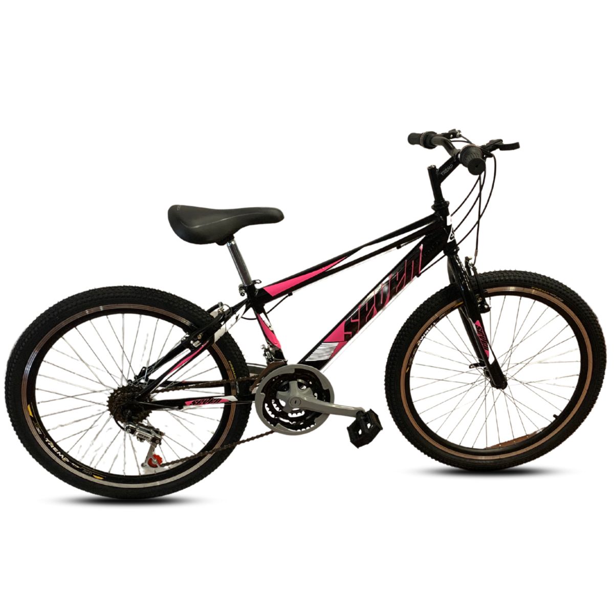 GENERICO - Bicicleta Todoterreno Niña Rin 24 Negro Rosa – Seven