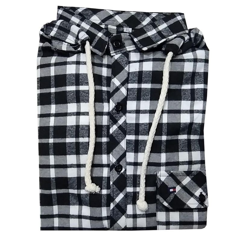 MODA EN CIRCUITO - CAMISA LEÑADORA PARA HOMBRE CON CAPOTA REMOVIBLE