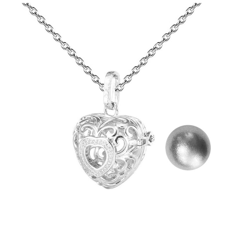 DAYOSHOP - Collar Llamador De Angel Figura Corazon Cascabel + Estuche