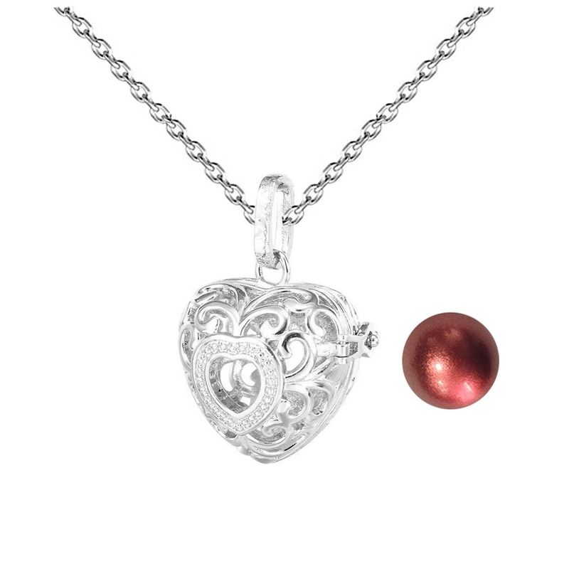 DAYOSHOP - Collar Llamador De Angel Figura Corazon Cascabel + Estuche