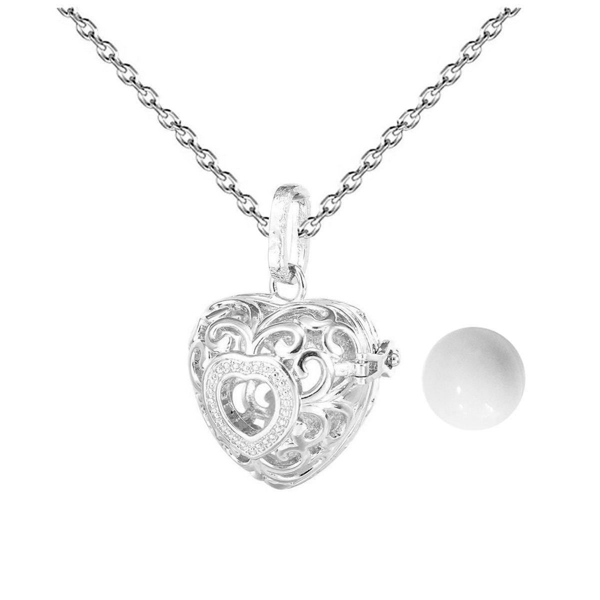 DAYOSHOP - Collar Llamador De Angel Figura Corazon Cascabel + Estuche