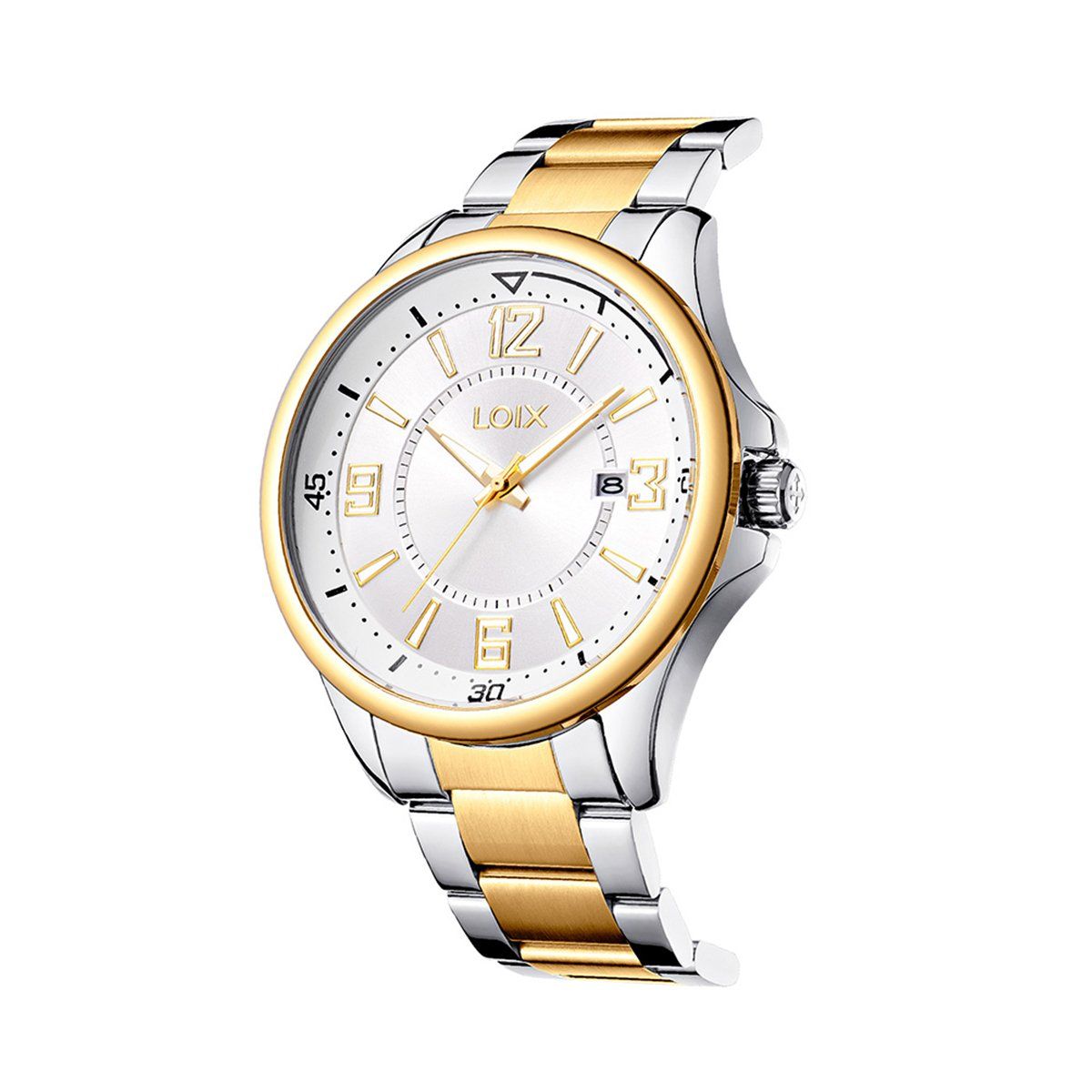 LOIX - Reloj hombre L2145-4 Plateado con dorado tablero plateado
