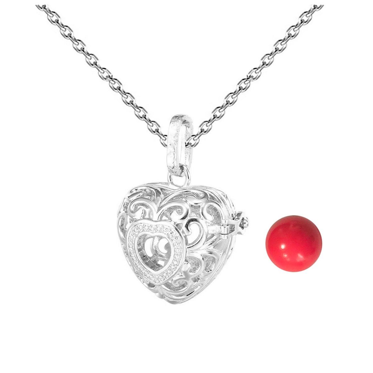 DAYOSHOP - Collar Llamador De Angel Figura Corazon Cascabel + Estuche