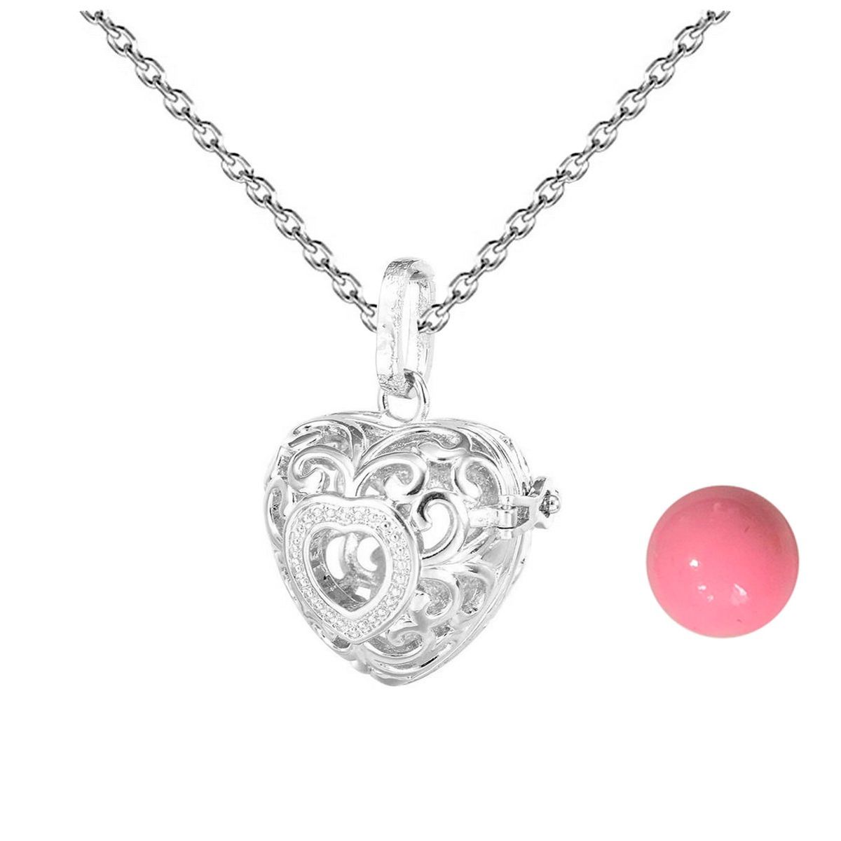 DAYOSHOP - Collar Llamador De Angel Figura Corazon Cascabel + Estuche