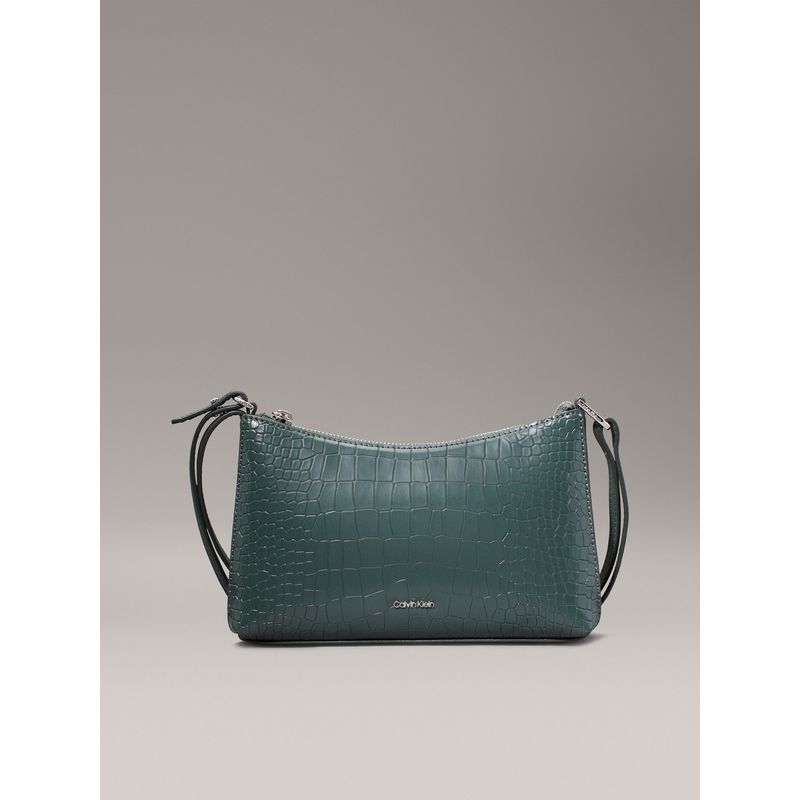 CALVIN KLEIN - Bolso verde cruzado convertible de cuero de cocodrilo Calvin Klein
