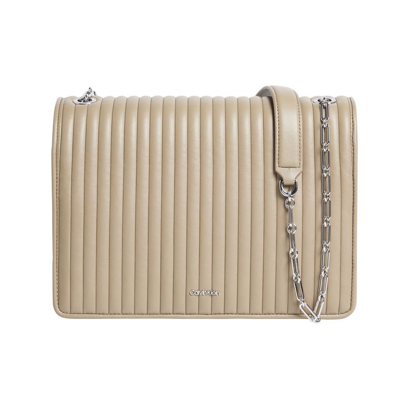 CALVIN KLEIN - Bolso beige con solapa acolchado Calvin Klein