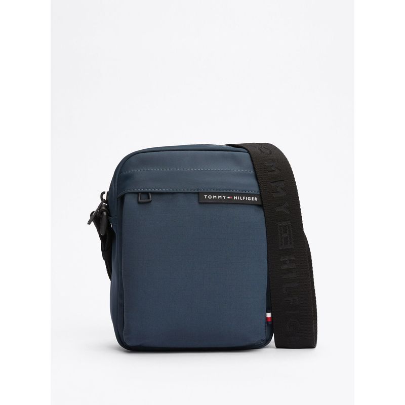 TOMMY HILFIGER - Bolso azul reporter con logo engomado Tommy Hilfiger