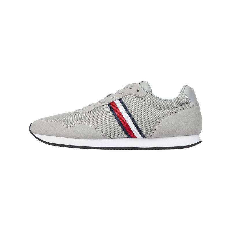TOMMY HILFIGER - Tenis gris Essential de estilo running Tommy Hilfiger