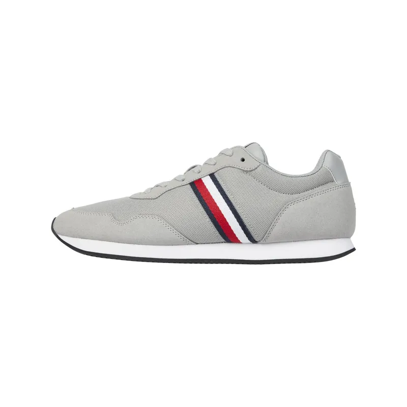 TOMMY HILFIGER - Tenis gris Essential de estilo running Tommy Hilfiger