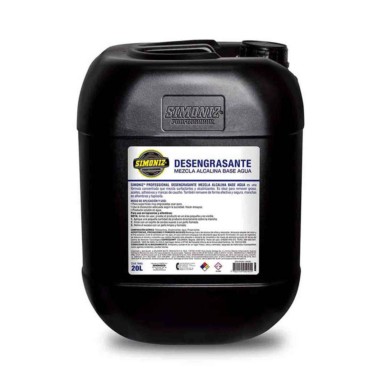 SIMONIZ - Desengrasante SIMONIZ Prof Mezcla Alcalina Base H2O 20Lt