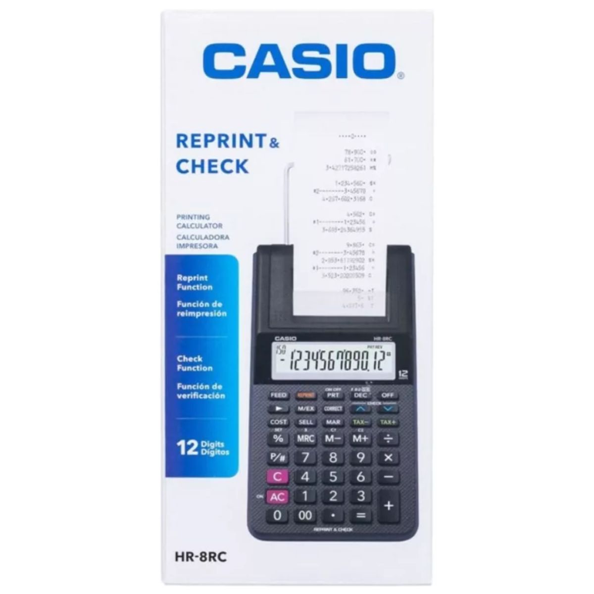 CASIO - Calculadora Casio HR-8RC Impresora + Reprint Función