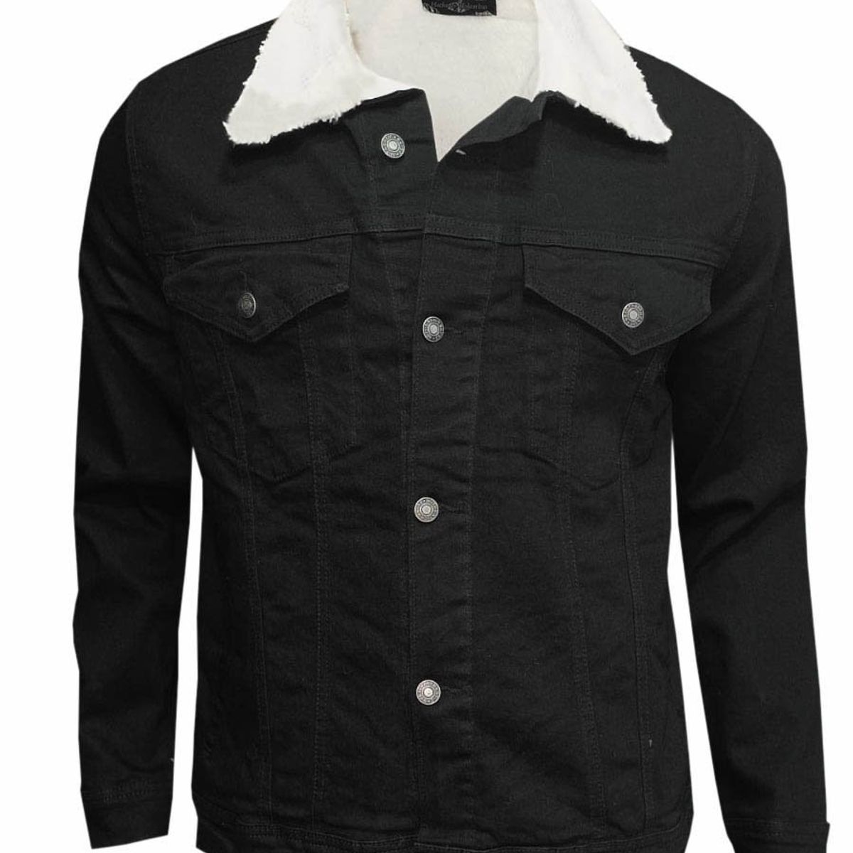 MODA EN CIRCUITO - Chaqueta de Jean para Hombre Azul Hielo forrada en ovejero