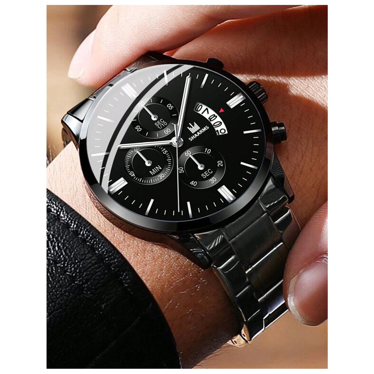 GENERICO - Reloj de Cuarzo Acero Inoxidable Reloj Luminoso - Negro