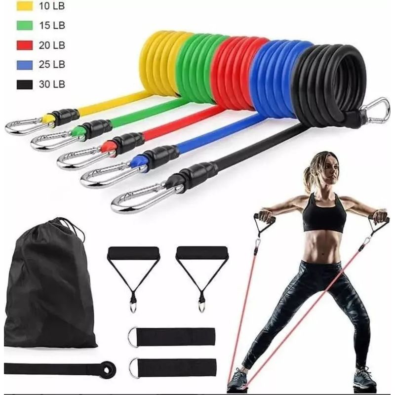 GENERICO - Kit Bandas Elásticas Tubulares Set Ejercicio Gimnasio Casa