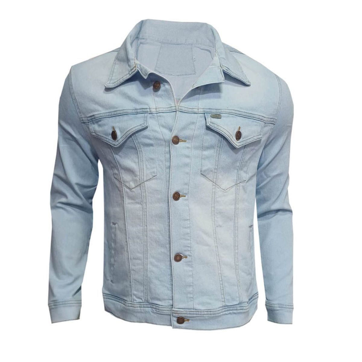 MODA EN CIRCUITO - Chaqueta de Jean para Hombre Azul Hielo