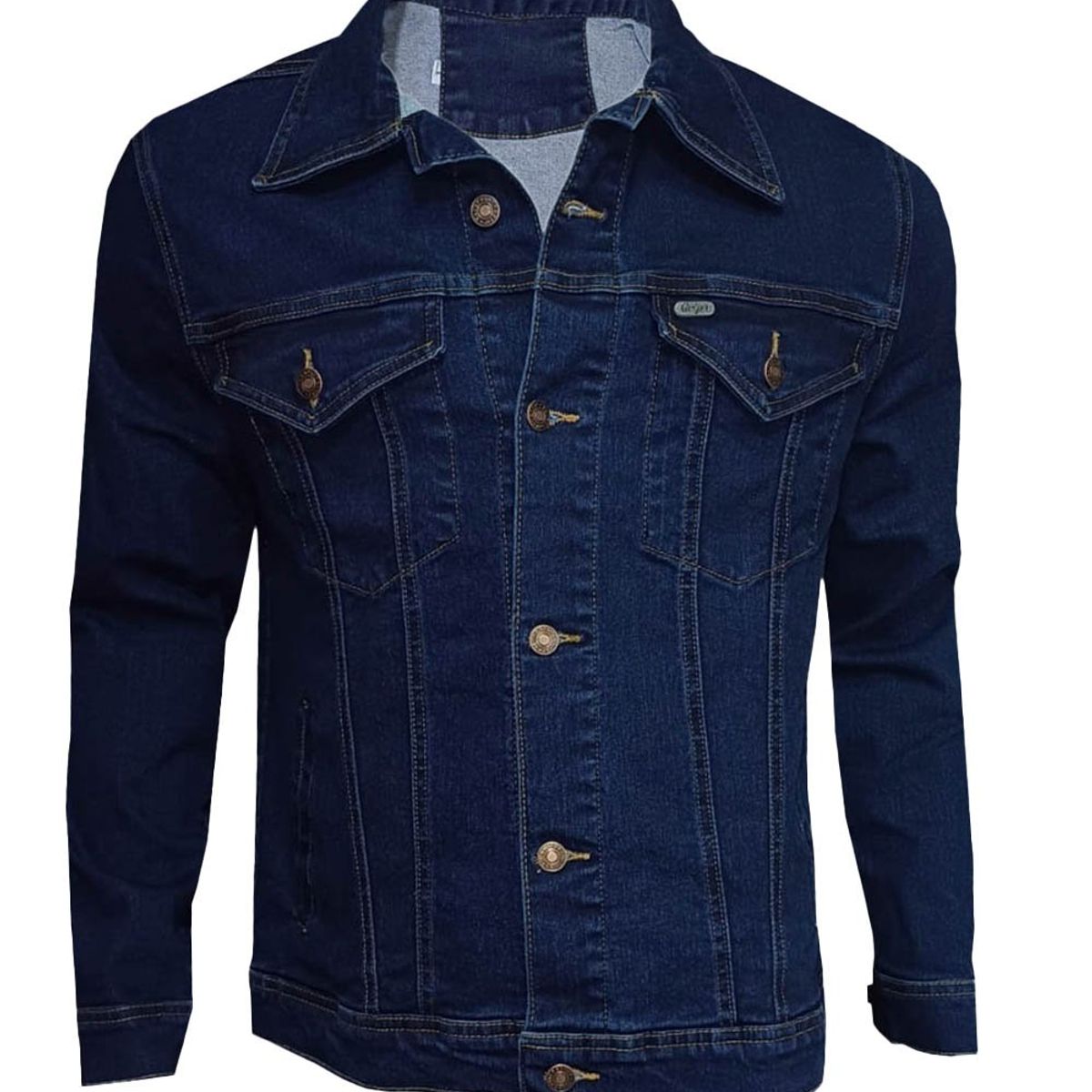 MODA EN CIRCUITO - Chaqueta de Jean para Hombre Azul Oscuro