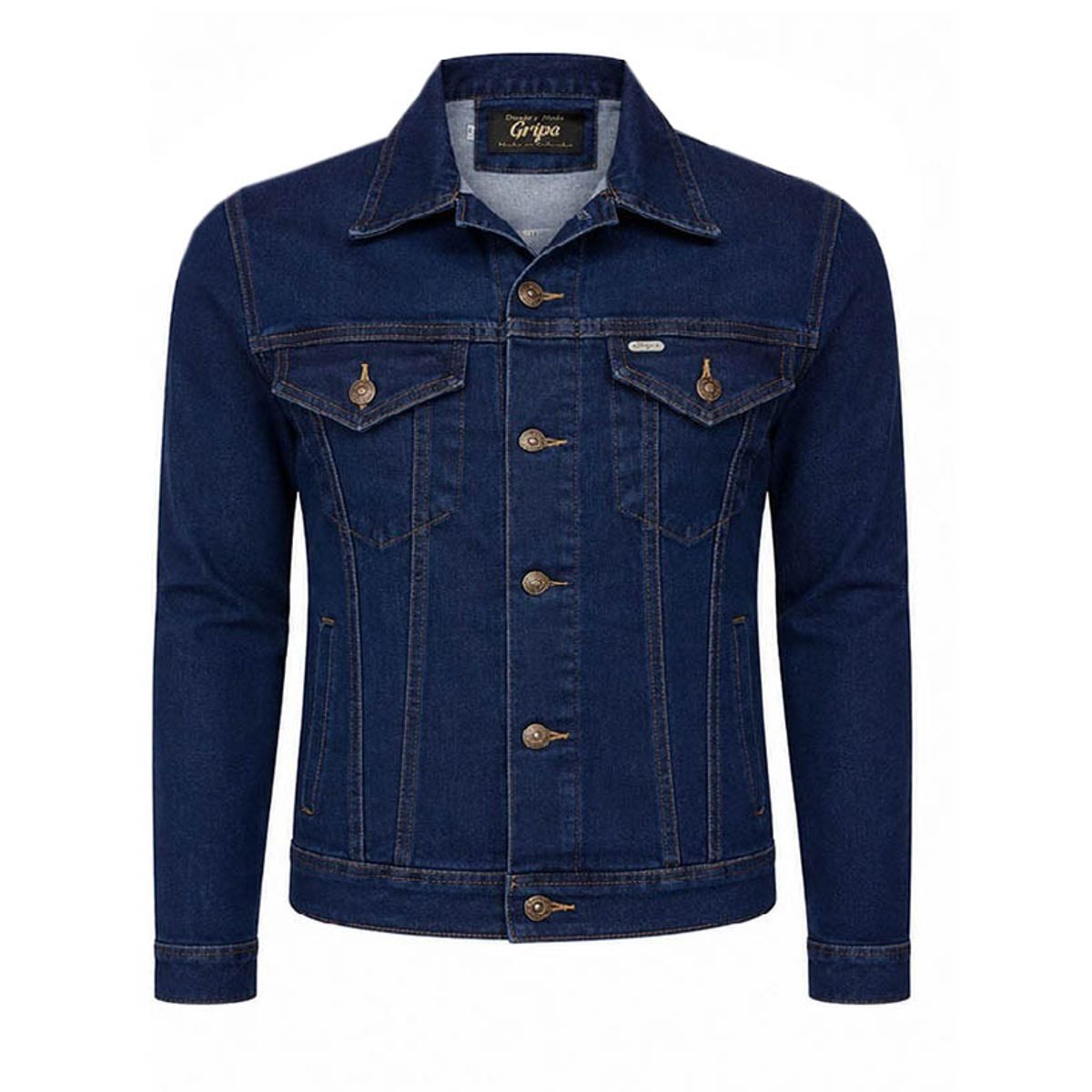 MODA EN CIRCUITO - Chaqueta de Jean para Hombre Azul Oscuro