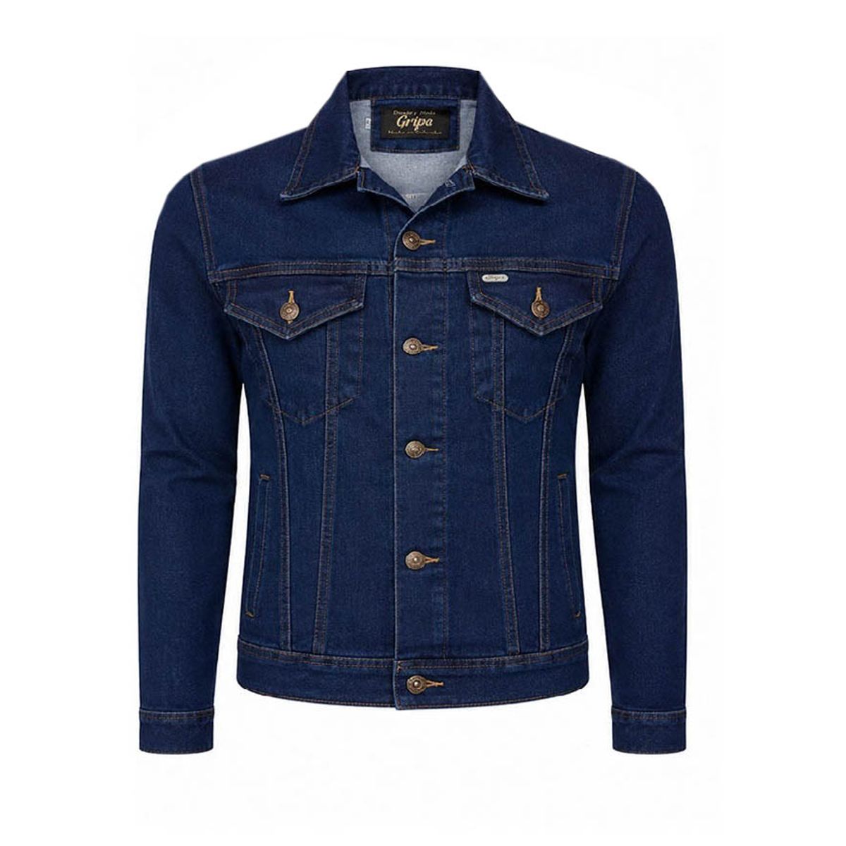 MODA EN CIRCUITO - Chaqueta de Jean para Hombre Azul Oscuro