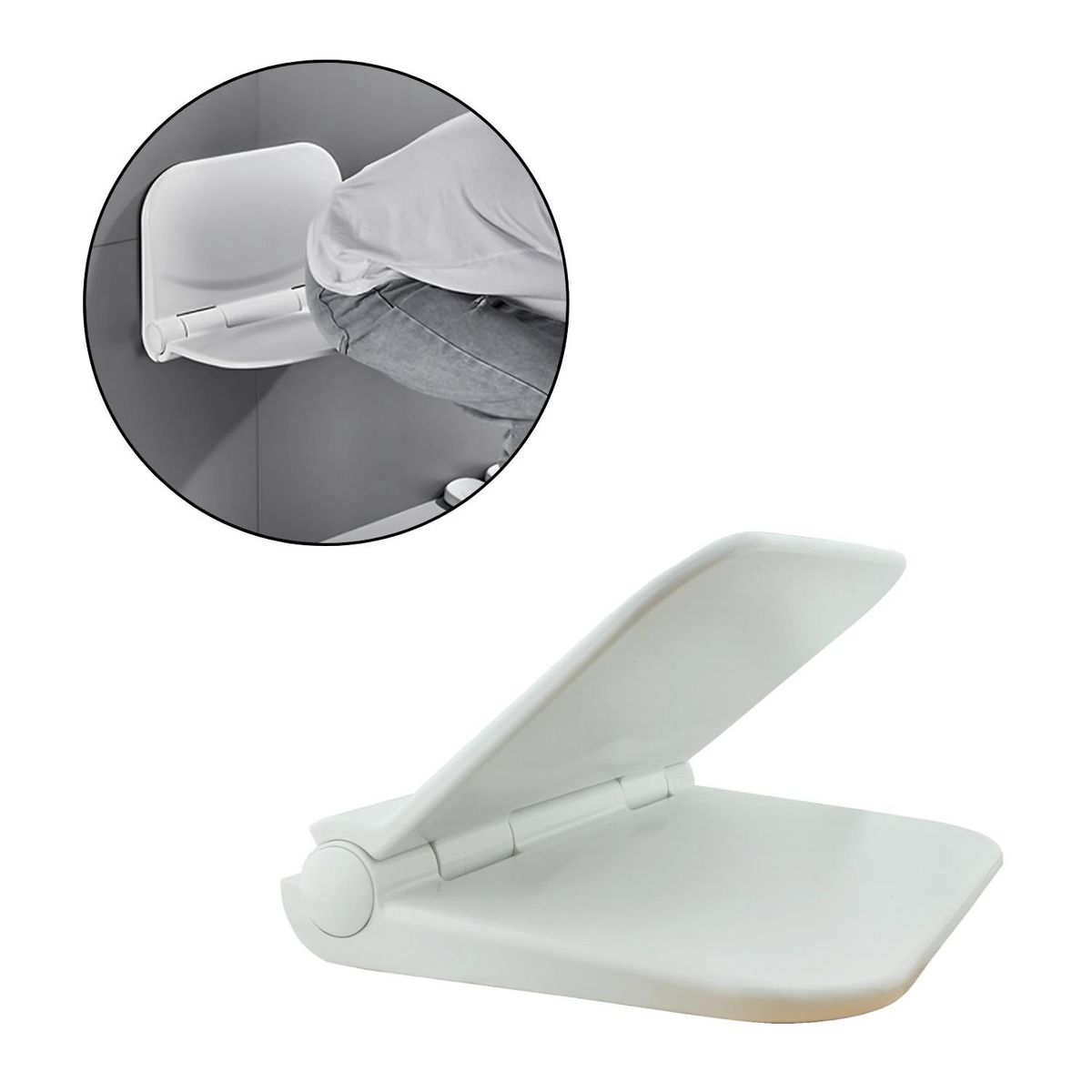 GENERICO - Silla Plegable para Baño, Ducha Blanco - Alta Resistencia 110 kg, Abatible