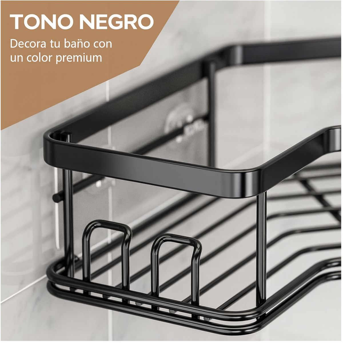 ONE PIXEL - Organizador de Ducha Repisa Baño Adhesivo Set 2 Inoxidable