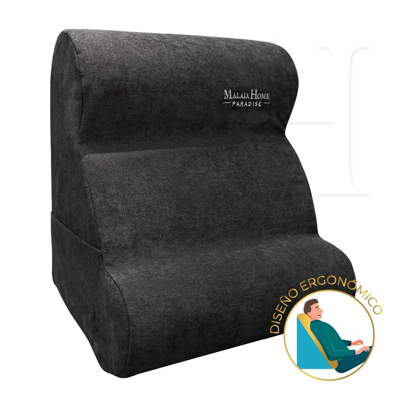 MALAIA HOME - Cojín TV Paradise Gris Ergonómico de Malaia Home