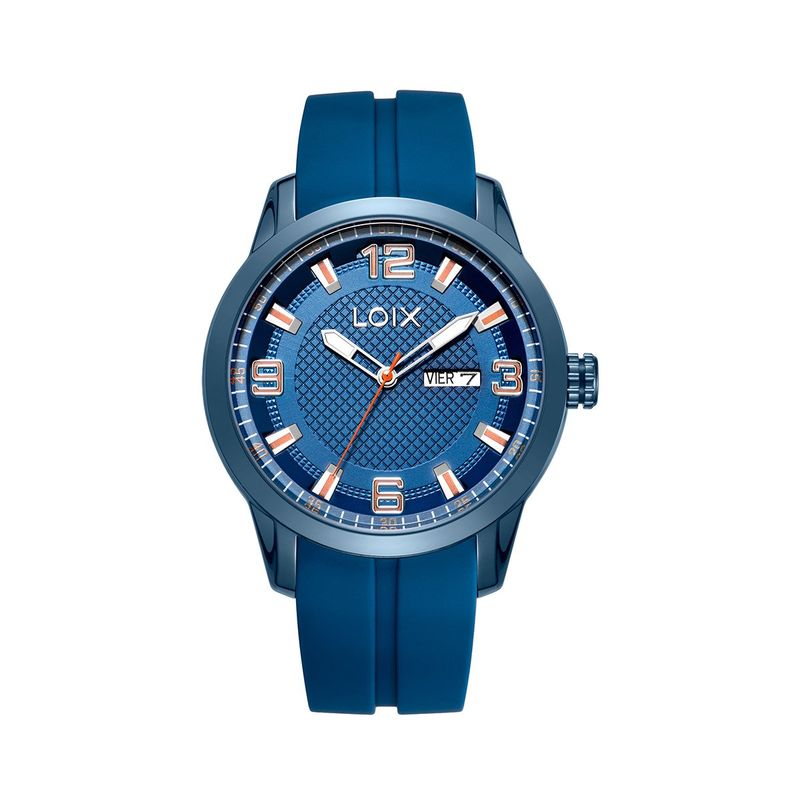 LOIX - Reloj hombre L2153-1 Azul pavonado tablero azul con oro rosa