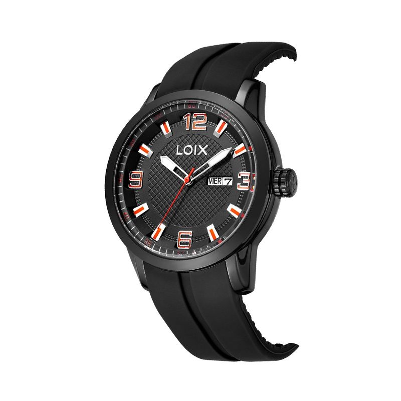 LOIX - Reloj hombre L2153-2 Pavonado Negro tablero negro con oro rosa