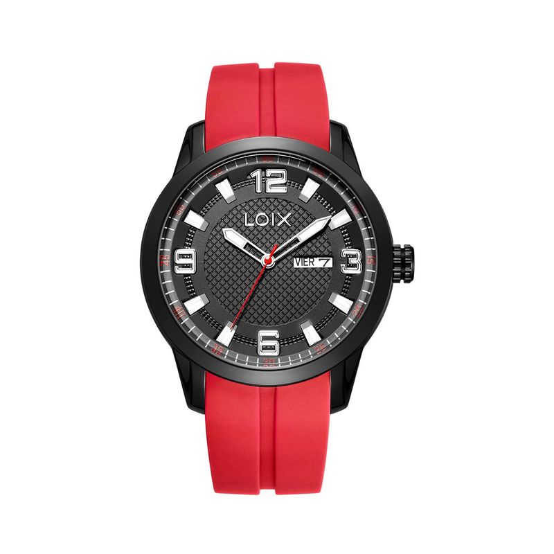 LOIX - Reloj hombre L2153-3 Rojo con negro tablero negro