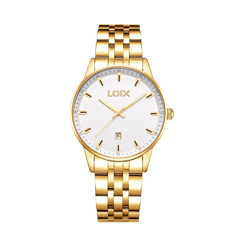 LOIX - Reloj  Hombre L2177-1 Dorado tablero blanco