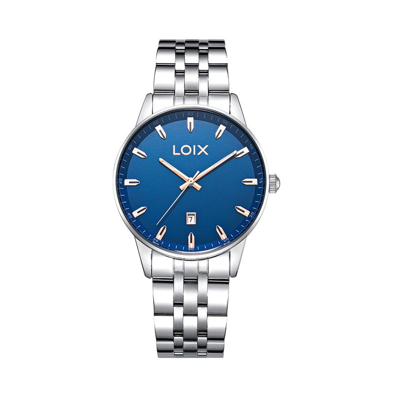 LOIX - Reloj  Hombre L2177-3 Plateado tablero azul