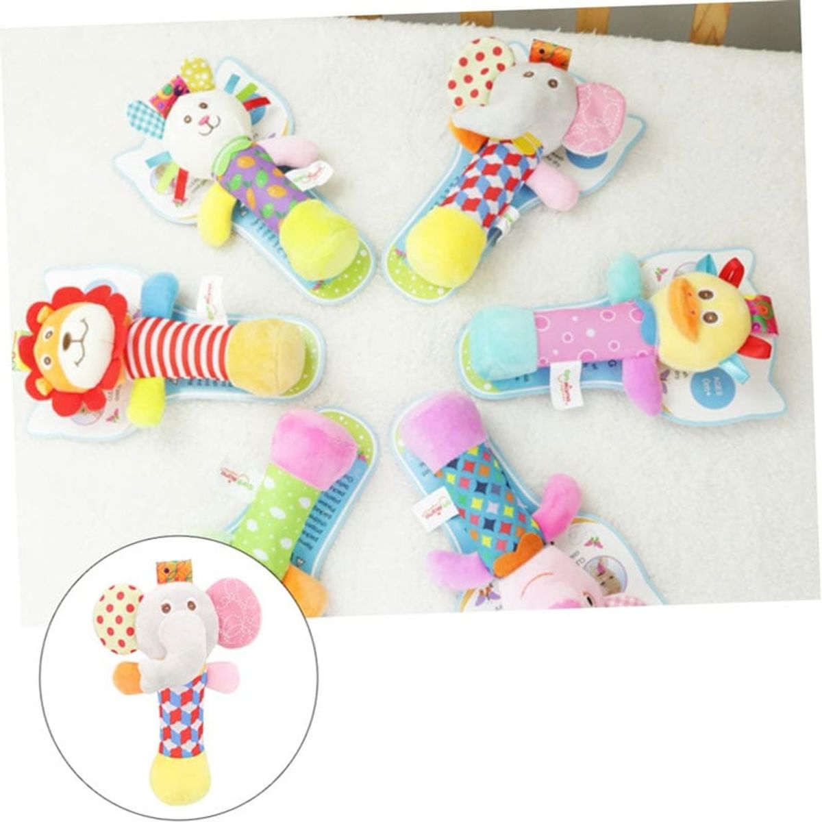 GENERICO - Sonajero en Felpa Estimulación para Bebe - León